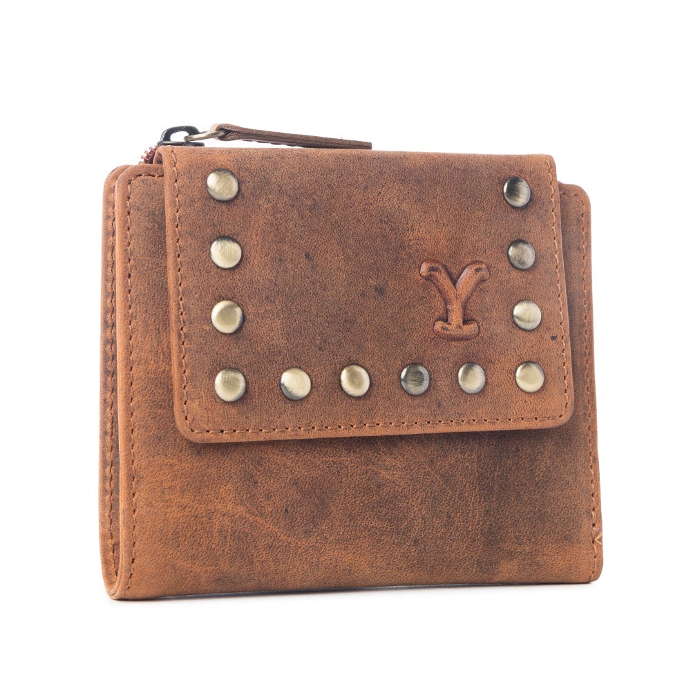 YELLOW STONE WESTMERE STUDDED CREDIT CARD HOLDER IN AMBER - Picture 2 of 5
